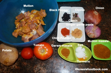 Ingredients for mutton gravy