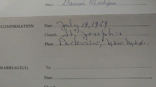Confirmation, letter to the bishop, and the original order