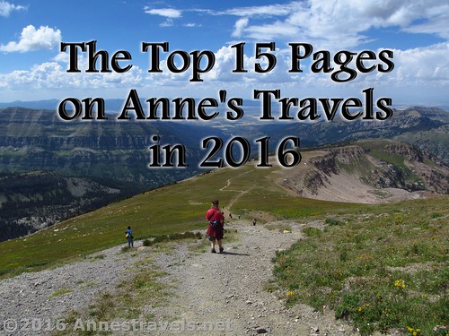 The Top 15 Pages on Anne's Travels in 2016! (Picture from Table Mountain, Wyoming, one of the most socially active posts this past year)