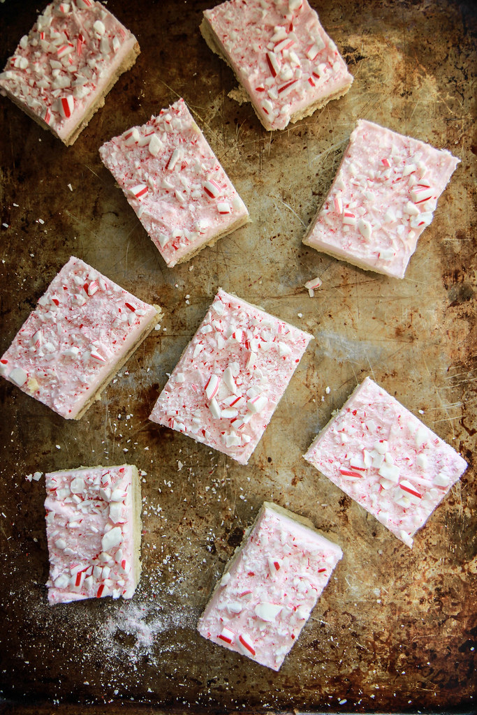 Candy Cane Sugar Cookie Bars- Vegan and Gluten Free from HeatherChristo.com