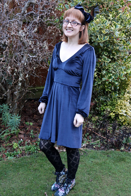 By Hand London Alix Dress in stretch velvet