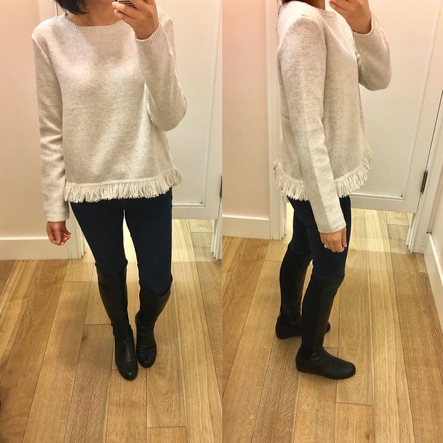  Lou & Grey Fringe Sweater, size M regular 