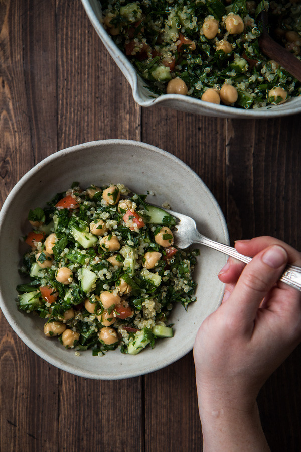 Gluten Free Tabbouleh Salad with Quinoa and Chickpeas