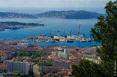 Navy base to St-Mandrier from Faron tops @ 200mm