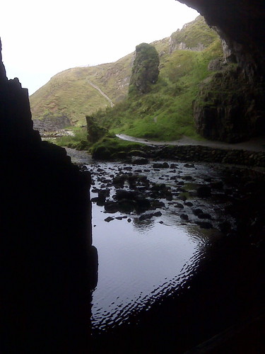Looking out of Smoo cave, Durness, Scotland.
