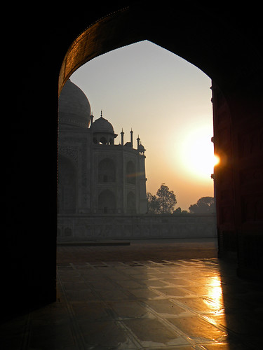 sunrise at the Taj Mahal