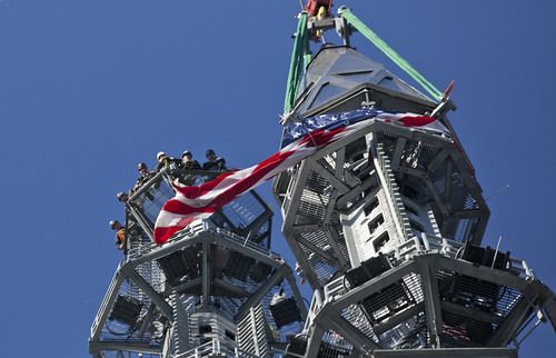 One World Trade Center Spire Hoisted Into Place