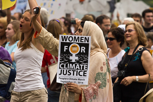 women marching for climate justice