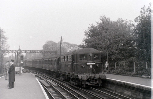 On the Metropolitan Line, Rickmansworth station, Hertfordshire, 25 October 1958