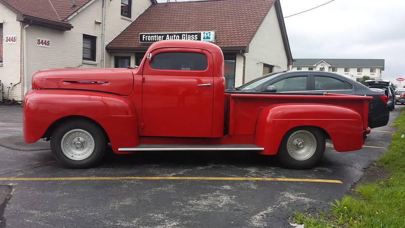 1949 Red Ford Pickup Truck
