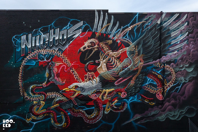 Artist Nychos At Mural Festival, Montreal, Canada