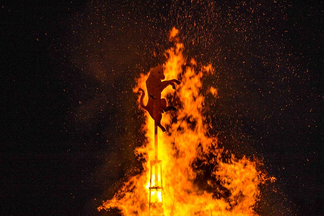 The fire overwhelming the symbol of Turin.