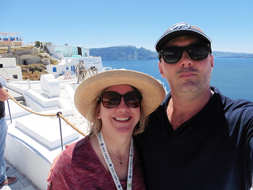 Happy 25th wedding anniversary to us on Santorini