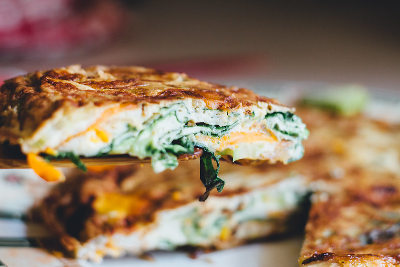 Spinach and sweet potato frittata