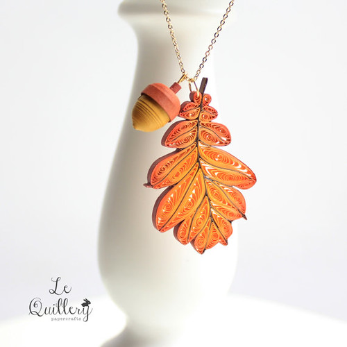 Autumn Oak Leaf Necklace by Le Quillery