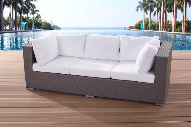 outdoor sofa grey resin wicker
