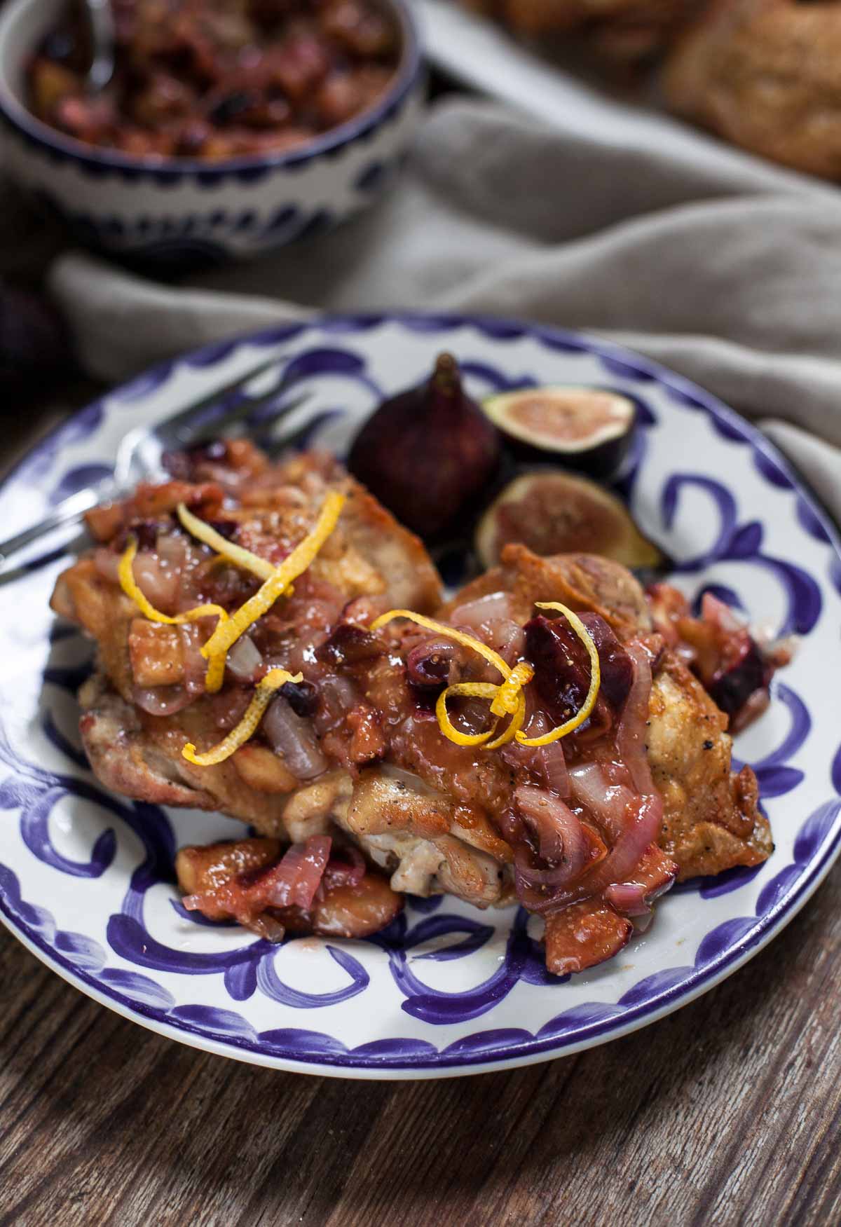 Crispy Chicken with Fig and Shallot Compote | acalculatedwhisk.com A simple but gourmet paleo dinner, perfect for a Whole30 or anytime. @beckywink