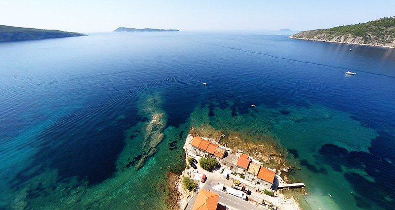 Clean sea in front of Komiza on island Vis, Croatia