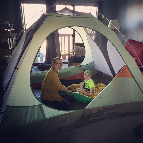 Well, the new tent works! Mt. Rainier here we come! #firstcampingtripoftheyear #firstweekendofsummer #thisthingbarelyfitsinourlivingroom