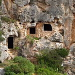 Prehistoric caves carved into the cliffs of Cales Coves