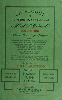 Barney Bluestone Grinnell Part I catalog 1944