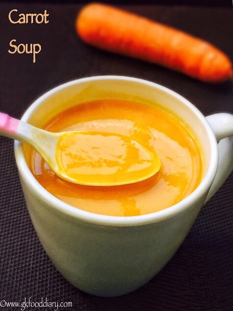 Carrot Soup Recipe for Babies, Toddlers and Kids