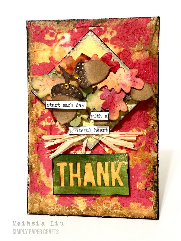 Meihsia Liu simply Paper crafts Simon says stamp Monday challenge mixed media canvas autumn