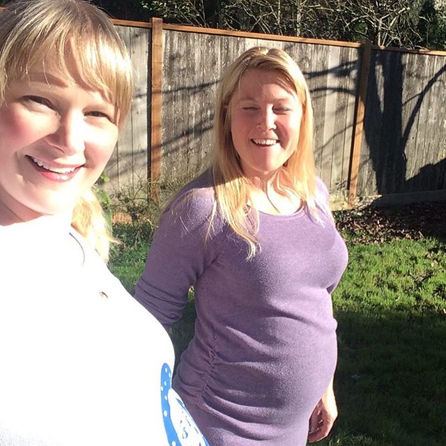 Trying to take a selfie of @idahoagogo and me today in the sunshine and get our pregnant bellies in the shot was a unique challenge!