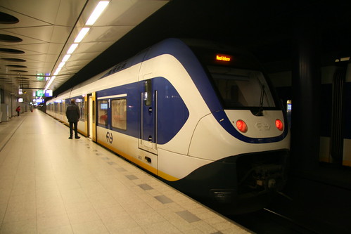 Nederlandse Spoorwegen NS Sprinter Lighttrain (SLT) Class 2400 / 2600 in Amsterdam schiphol station,Haarlemmermeer, North Holland, Netherland /Oct 22, 2016