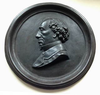 cast iron portrait plaque of Benjamin Disraeli