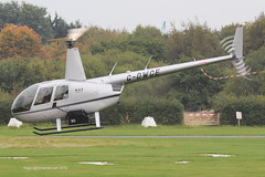 G-DWCE - 2006 build Robinson R44 Raven II, crossing Runway 08 on departure from Barton