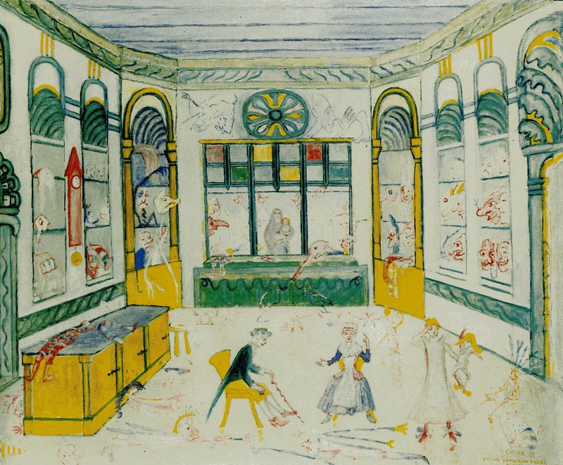 James Ensor - The Shop Of Grognelet Decoration For The Ballet Range Of Love, 1912