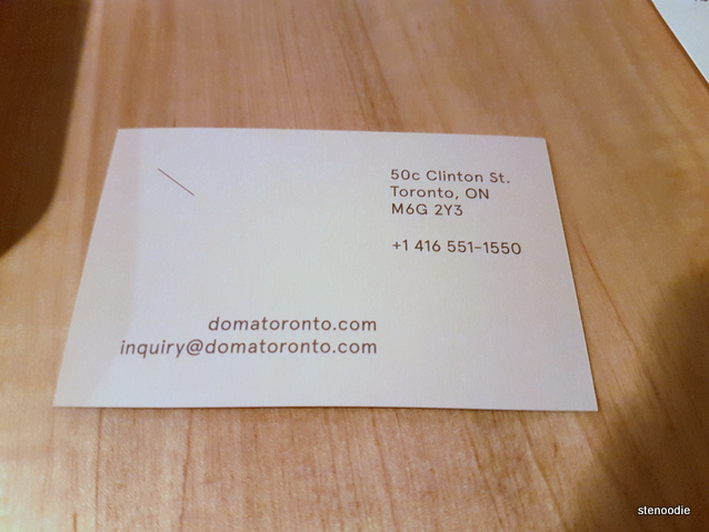  Doma Toronto business card