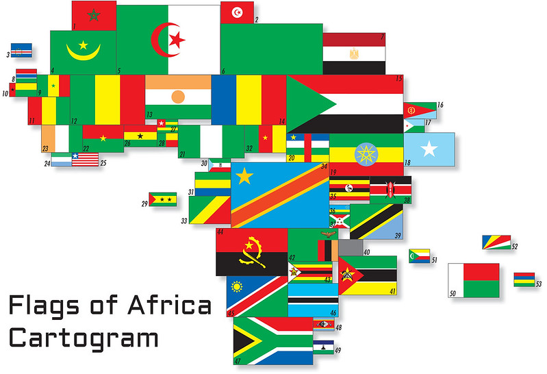 2001 Africa Flag Cartogram