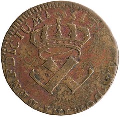 1721 Nine-denier copper obverse