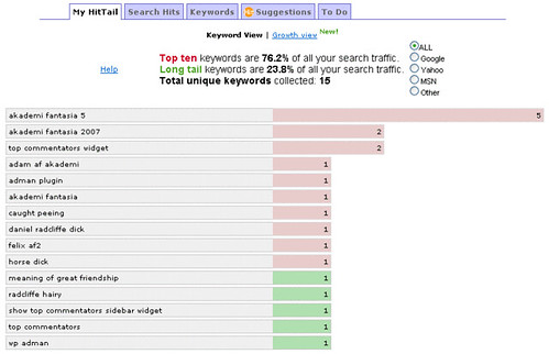 HitTail results for WebGrrrl.net on 23 Feb 2007
