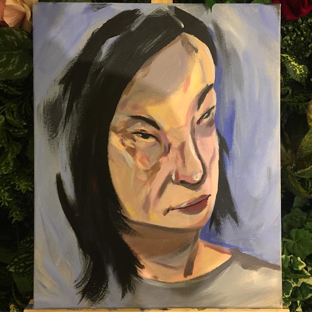 my portrait try at the painting workshop today.