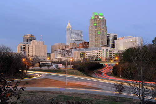 Downtown Raleigh at dusk - January 2012