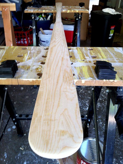 the greenland kayak paddle is nearly done