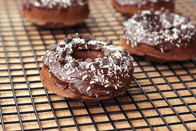 Double Chocolate Donuts with Coconut - Gluten-free, Dairy-free, Refined Sugar-free