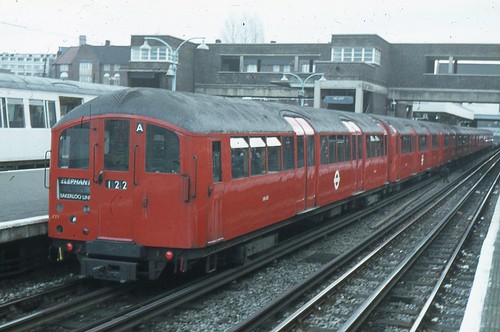London Transport 1938 Tube Stock 10155 . Wembley Park Station . 24th-November-1978
