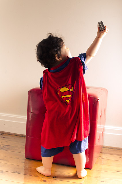 "Brave SuperMan Holding Kryptonite"