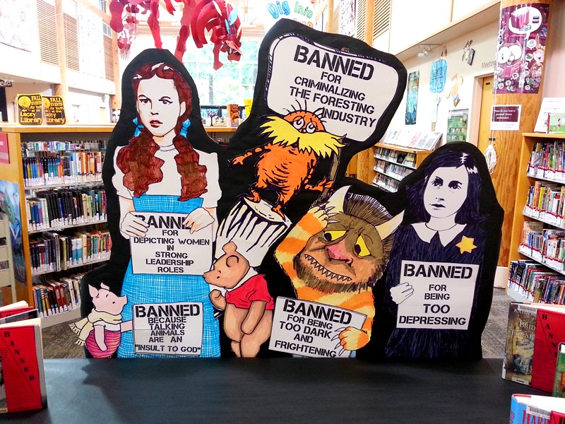 Banned Books Display At the Lacey Library