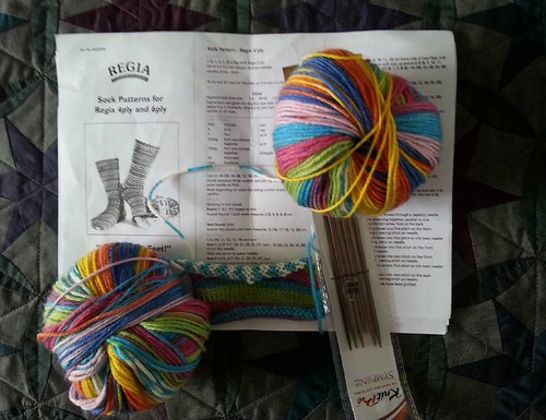 I've done my swatch and been to my lys to get dpns (3.25mm). I've got my basic pattern (which I'm going to slightly alter, no surprise there!) and my stitch count (thanks, @ochil_lynz!) which means I'm ready to go, @sleepinsarah! #socksforaweegem