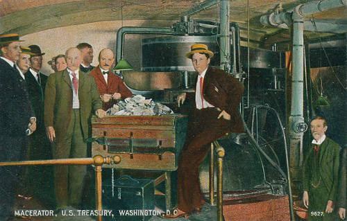 Postcard view of the Treasury currency macerator