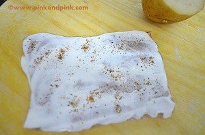 Potato Wrap Recipe - spread sour cream and chat masala powder