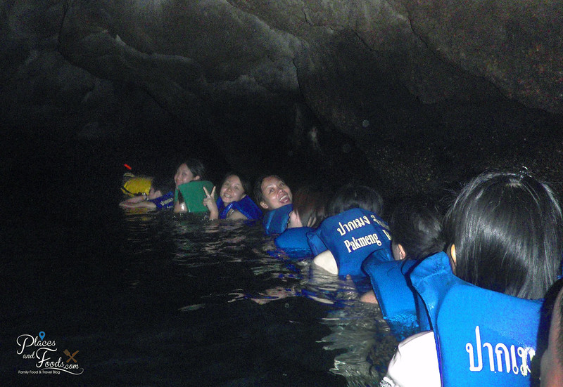 emerald cave island trang swimming into