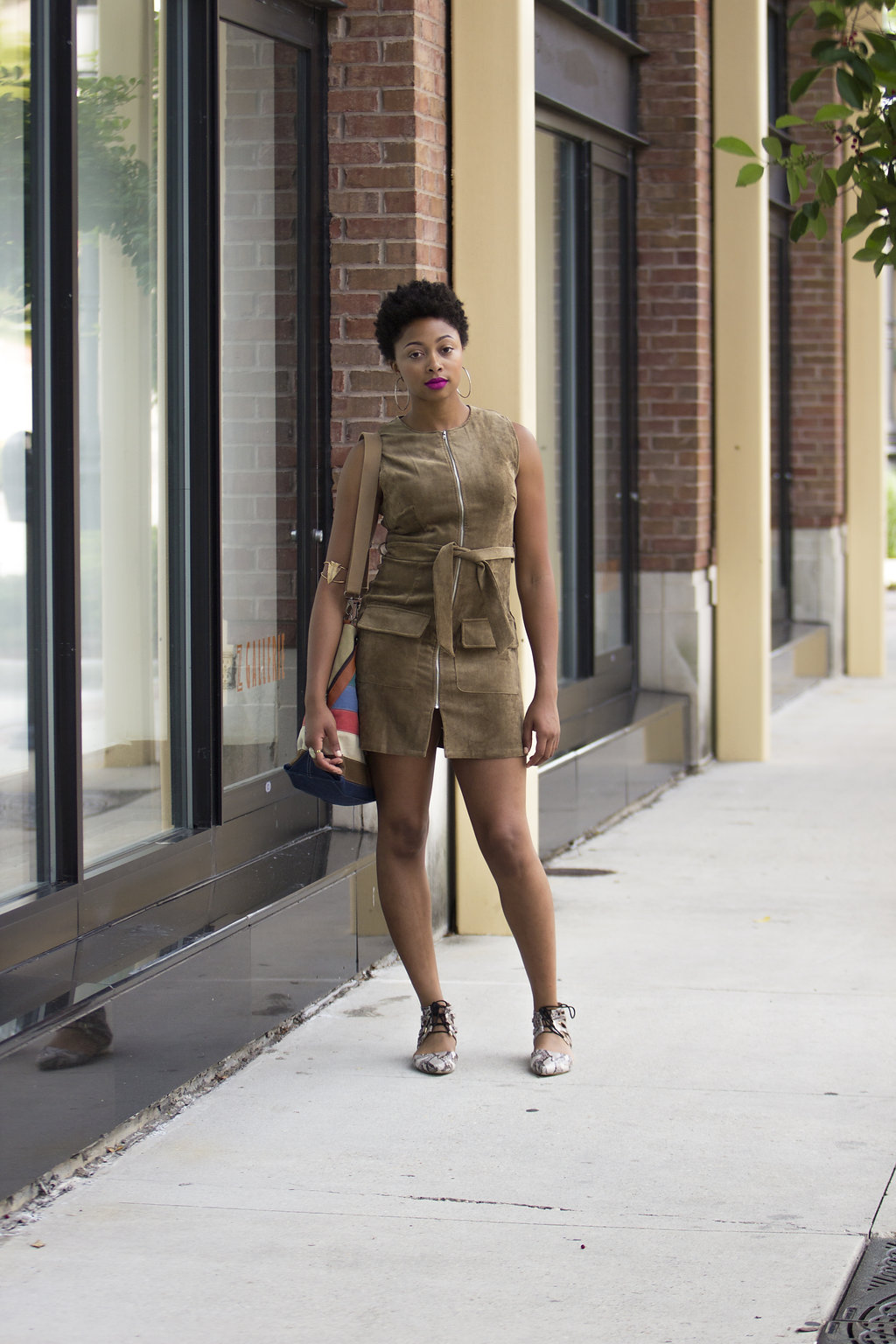 louisiana fashion blogger, zip front utility dress