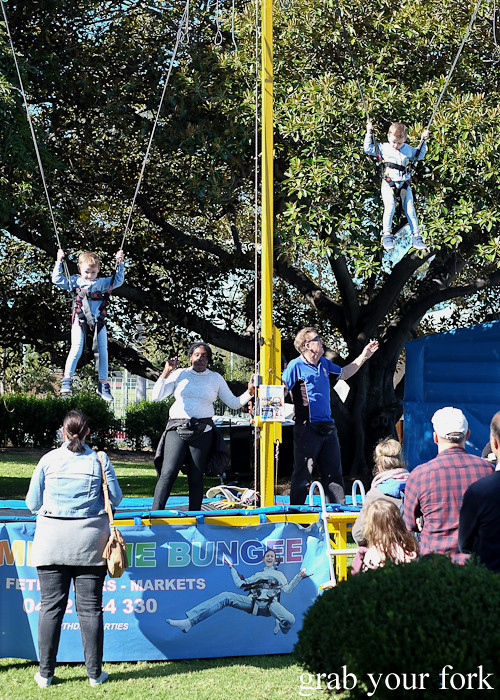 Trampoline bungee at the Canterbury Foodies and Farmers Market, Sydney