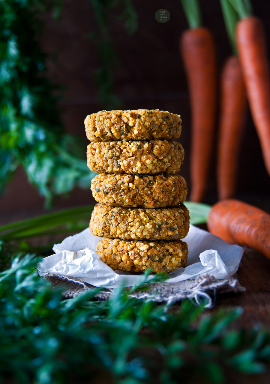 Baked millet-carrot patties (made with the carrot pulp from juicing)